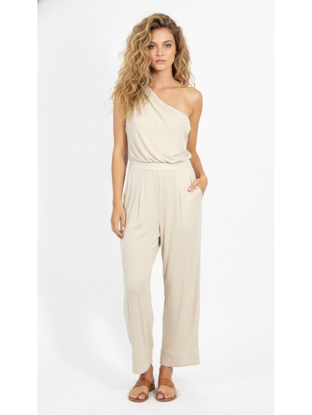 Free People “Avery” One Shoulder Jumpsuit, sz 6